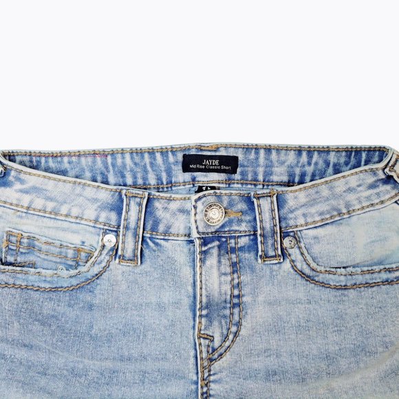 TRUE RELIGION 'Jayde' Midrise Cut Off Denim Shorts - Raw Hem - Picture 8 of 9